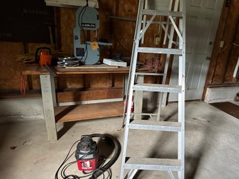 Ladder And Tool Lot Including Delta Band Saw