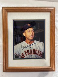 Framed And Matted Autographed Photo Of Orlando Cepeda    8' X 10' Photo