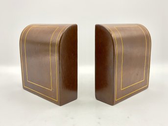 Vintage Arthur Hertzberg Leather Bookends