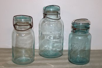 Lot Of Three Vintage Storage Jars