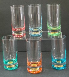 Lot Of 6  Vintage MCM Cordial Glasses Various Shades 3.75' H No Issues