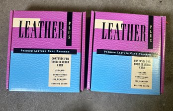 Two Leather Plus Contents For Your Leather Care Cleaner, Conditioner, Ink Remover & Buffing Cloth Original Box