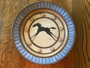 Flat Earth Pottery - Vase And Plate Set - Horse
