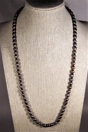 Genuine Cultured Gray Colored Pearl Necklace 20' Long