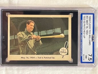 1959 Fleer Ted Williams May 16th. 1954 Ted Is Patched Up Card #51    ISA 7.5