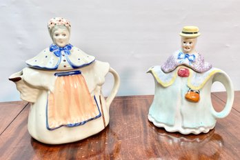 Pair Of Vintage Shawnee Pottery 'Granny Ann' Teapots