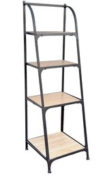 Industrial Solid Steel Bakers Shelves Ladder Bookcase