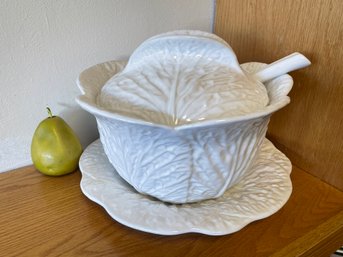 Vintage Cabbage Leaf Soup Tureen From Portugal