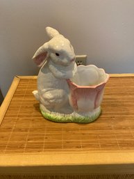 Vintage Bunny Rabbit Ceramic Plantern