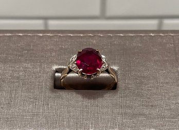 10K Gold Ring With Synthetic Ruby