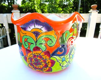 Colorful Mexican Planter Vase