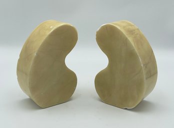 Pair Of Vintage Hand Carved Italian Alabaster Bookends