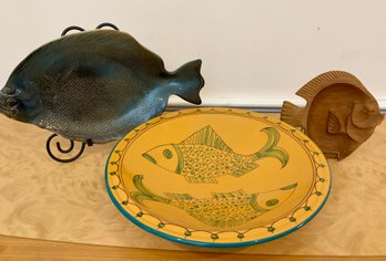 Vintage NADEAU Fish Platter And More