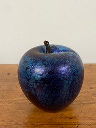 Orient & Flume Art Glass Apple Blue Venetian Handmade Signed Smallhouseh D947P4 No Chips