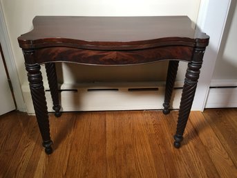 Fantastic Antique Mahogany Turtle Top Games Table 1840-1860 - Barley Twist Legs - Beautiful Antique Table