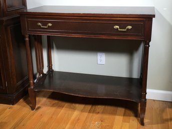 Nice 1940s Mahogany Buffet / Server - One Long Drawer - Brass Drawer Pulls - Lyre Sides - Very Functional