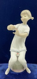 Rare Vintage Lladro - Girl Manicuring Her Nails