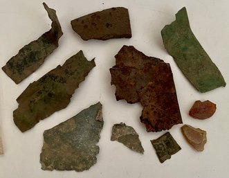 Antique Ancient Dug Artefacts Fragments - Metal Detectorist Lot - Possibly Military - Native Am Indian