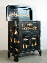 Antique 1930's Chinese Art Deco Bar Cabinet