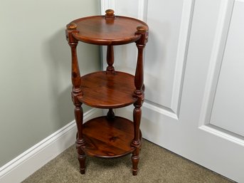 Ethan Allen Old Tavern Collection Pine Three Tier Plant Stand