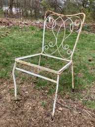 Vintage Iron Patio Chair Need Scraping And Painting Along With A Seat