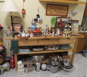 Maple Butcher Block Top Storage Stand In The Kitchen & Everything On It, Below It, Above It Too!