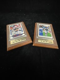 Pair Of Football Card Plaques
