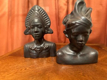 Matte Black Ceramic Indonesian Sculpture (2)