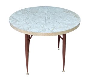 Vintage Formica Top Round Table With Leaves