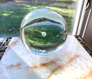 Decorative Large Glass Sphere With Controlled Air Bubble