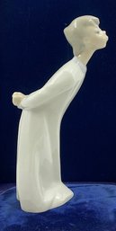 Vintage Lladro Boy Blowing Porcelain Figurine