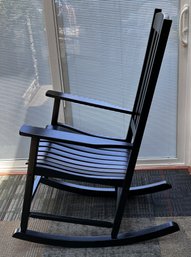 Modern Black Matte Wood Rocking Chair Lot 2 Of 2    Den