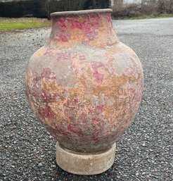 A 19th Century Earthenware Lidded Vessel - Oil Jar (Lid Beneath)