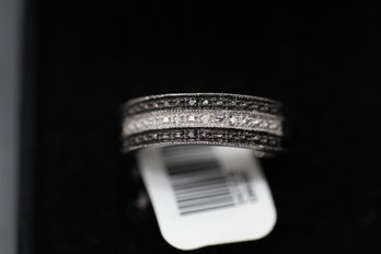 Sterling Silver Diamond Band Ring Size 6.50