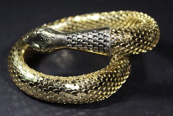 Vintage Gold Mesh Whiting And Davis Style Snake Wrap Bracelet