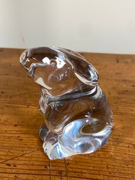 Baccarat France Crystal Clear Art Glass Figurine Bunny Rabbit Paperweight No Chips