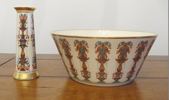 Two Colorful And Quite Attractive Pieces Of Lenox Fine China In The Lido Pattern
