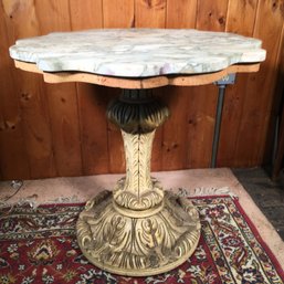Lovely Vintage French Style Marble Top Center Table - Needs Some Repairs - Nice Looking Table Overall !