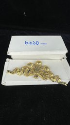 Art Deco Gold Tone Pin Brooch