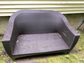 Outdoor Patio Plastic Wicker Love Seat 58x32x38in Sofa Sturdy