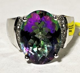Large Multi Colored Gemstone And Spinel Cocktail Ring Size 7