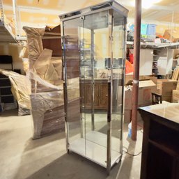 Mirrored Display Cabinet With Glass Shelves