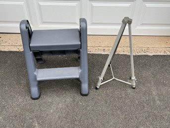 Small Easel Stand And Step Stool