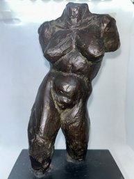 Ca. 1950 Mid Century Modern Solid BRONZE Nude Study- Artist Signed