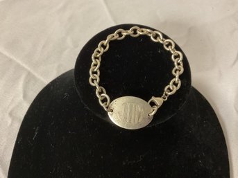 Vintage Sterling Silver Initial Bracelet