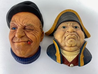 Bossons Chalkware Heads - Boatman & Mr. Bumble