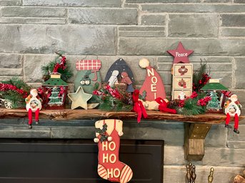 Large Rustic Christmas Decor Grouping. Please See Photos For Details, So Much In This Lot!