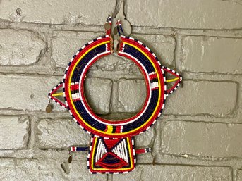 Vintage African Maasai Beaded Tribal Collar Necklace