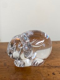 Steuben Crystal Clear Art Glass Figurine Bunny Rabbit Paperweight No Chips