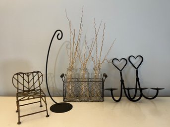 Black Iron And Metal Decor And Wire Basket (5)